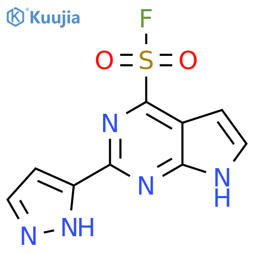 2-(1H-pyrazol-3-yl)-7H-pyrrolo2,3-dpyrimidine-4-sulfonyl fluoride structure