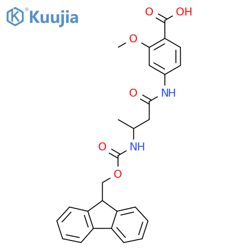 4-3-({(9H-fluoren-9-yl)methoxycarbonyl}amino)butanamido-2-methoxybenzoic acid structure