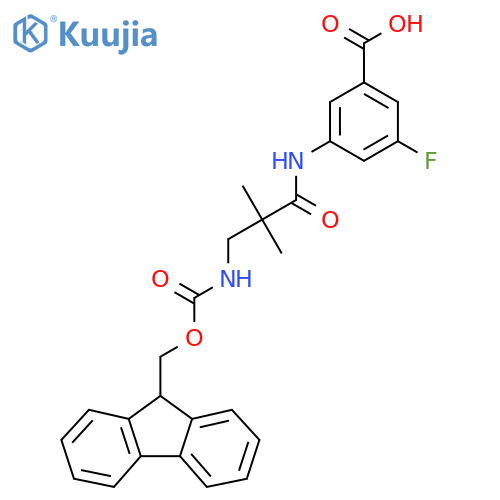 3-3-({(9H-fluoren-9-yl)methoxycarbonyl}amino)-2,2-dimethylpropanamido-5-fluorobenzoic acid structure
