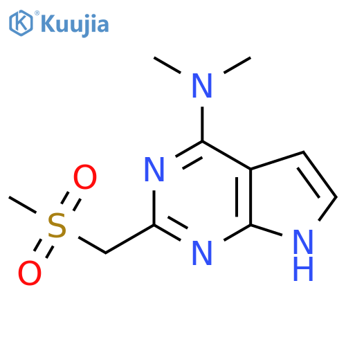 2-(methanesulfonylmethyl)-N,N-dimethyl-7H-pyrrolo2,3-dpyrimidin-4-amine structure