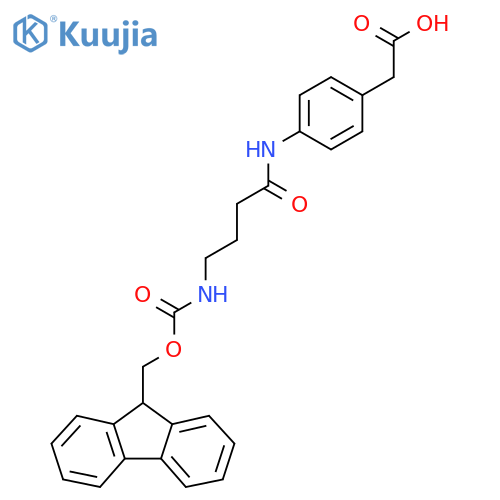 2-{4-4-({(9H-fluoren-9-yl)methoxycarbonyl}amino)butanamidophenyl}acetic acid structure