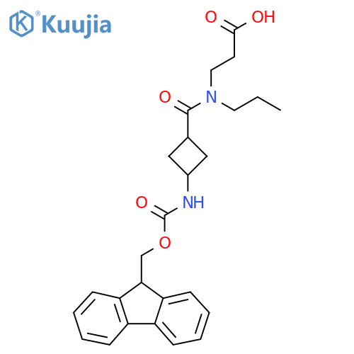 3-{1-3-({(9H-fluoren-9-yl)methoxycarbonyl}amino)cyclobutyl-N-propylformamido}propanoic acid structure