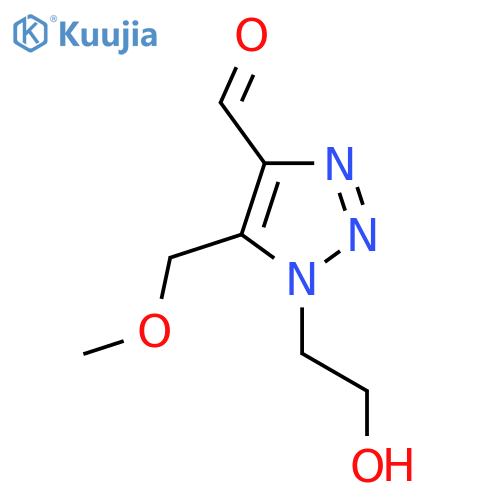 1-(2-hydroxyethyl)-5-(methoxymethyl)-1H-1,2,3-triazole-4-carbaldehyde structure