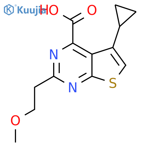 5-cyclopropyl-2-(2-methoxyethyl)thieno2,3-dpyrimidine-4-carboxylic acid structure