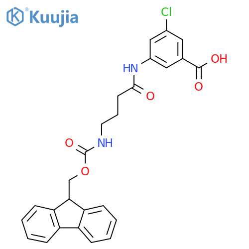 3-chloro-5-4-({(9H-fluoren-9-yl)methoxycarbonyl}amino)butanamidobenzoic acid structure