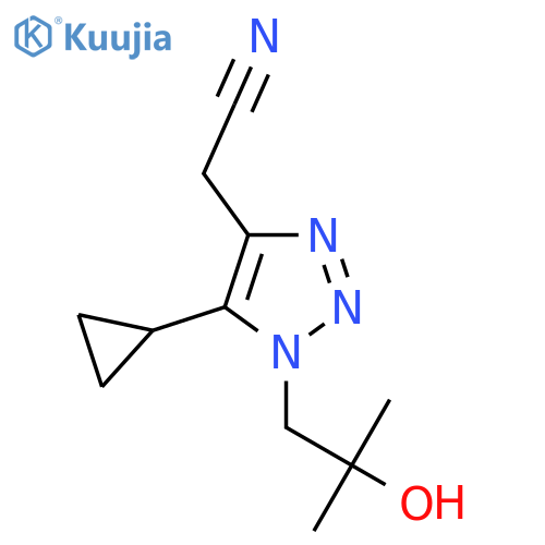 2-5-cyclopropyl-1-(2-hydroxy-2-methylpropyl)-1H-1,2,3-triazol-4-ylacetonitrile structure