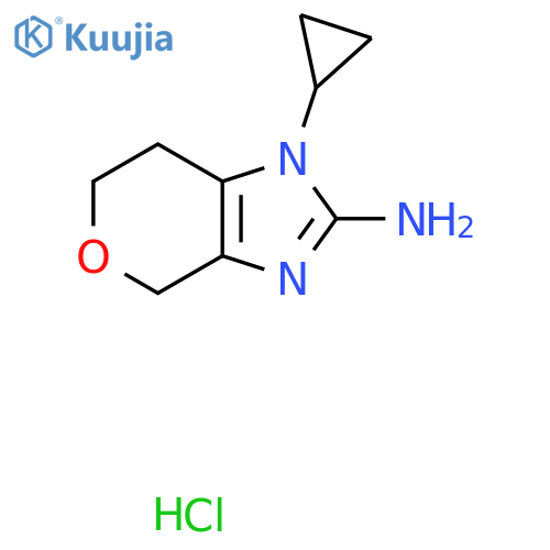 1-cyclopropyl-1H,4H,6H,7H-pyrano3,4-dimidazol-2-amine hydrochloride structure