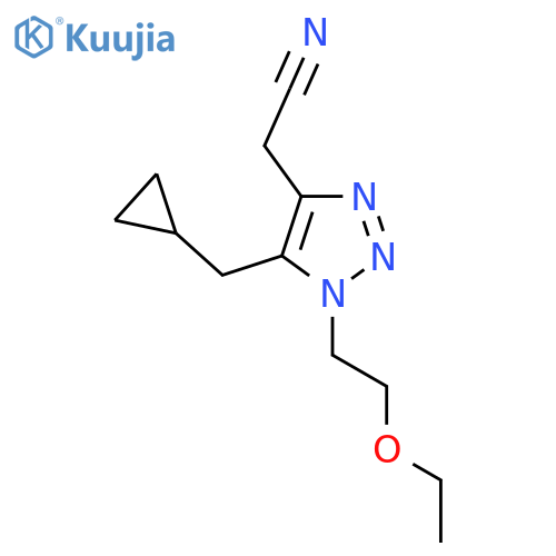 2-5-(cyclopropylmethyl)-1-(2-ethoxyethyl)-1H-1,2,3-triazol-4-ylacetonitrile structure