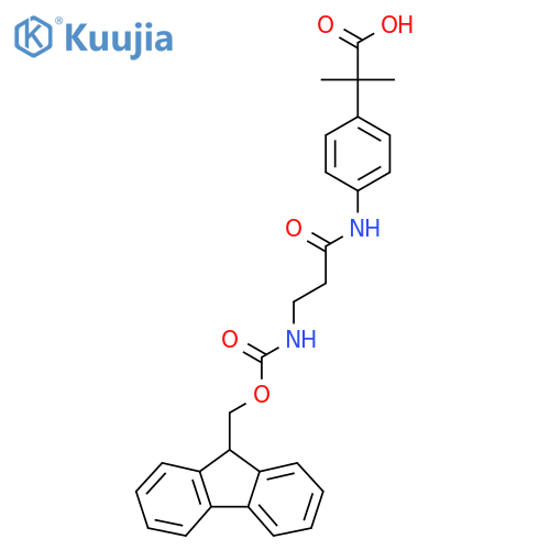 2-{4-3-({(9H-fluoren-9-yl)methoxycarbonyl}amino)propanamidophenyl}-2-methylpropanoic acid structure