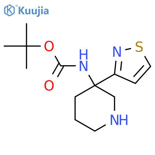 tert-butyl N-3-(1,2-thiazol-3-yl)piperidin-3-ylcarbamate structure
