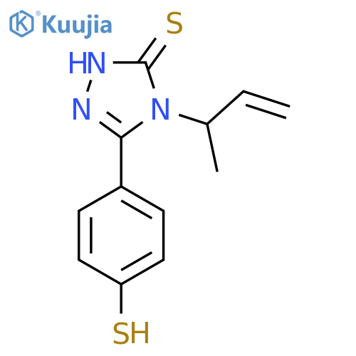 4-(but-3-en-2-yl)-5-(4-sulfanylphenyl)-4H-1,2,4-triazole-3-thiol structure