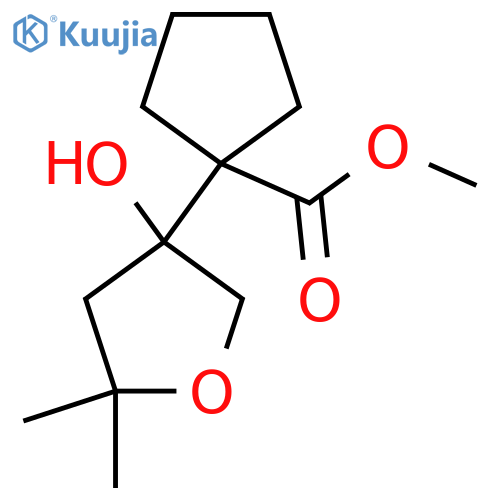 methyl 1-(3-hydroxy-5,5-dimethyloxolan-3-yl)cyclopentane-1-carboxylate structure