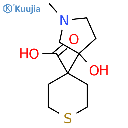 4-(3-hydroxy-1-methylpyrrolidin-3-yl)thiane-4-carboxylic acid structure