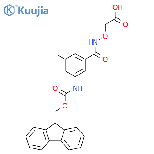 2-({3-({(9H-fluoren-9-yl)methoxycarbonyl}amino)-5-iodophenylformamido}oxy)acetic acid structure