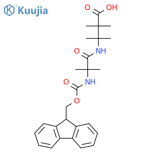 3-2-({(9H-fluoren-9-yl)methoxycarbonyl}amino)-2-methylpropanamido-2,2,3-trimethylbutanoic acid structure