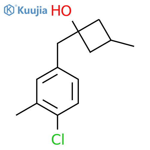 1-(4-chloro-3-methylphenyl)methyl-3-methylcyclobutan-1-ol structure