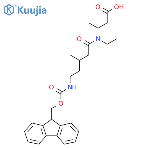 3-N-ethyl-5-({(9H-fluoren-9-yl)methoxycarbonyl}amino)-3-methylpentanamidobutanoic acid structure