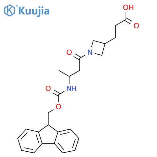 3-{1-3-({(9H-fluoren-9-yl)methoxycarbonyl}amino)butanoylazetidin-3-yl}propanoic acid structure