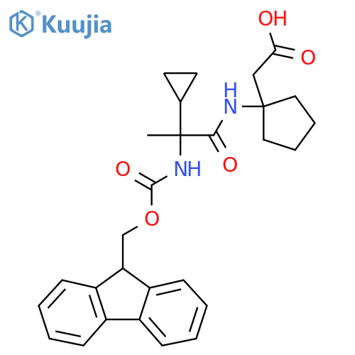 2-{1-2-cyclopropyl-2-({(9H-fluoren-9-yl)methoxycarbonyl}amino)propanamidocyclopentyl}acetic acid structure