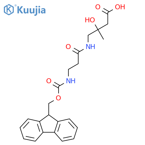 4-3-({(9H-fluoren-9-yl)methoxycarbonyl}amino)propanamido-3-hydroxy-3-methylbutanoic acid structure