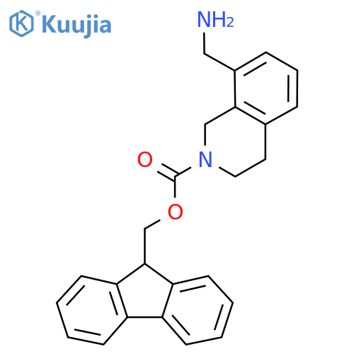 (9H-fluoren-9-yl)methyl 8-(aminomethyl)-1,2,3,4-tetrahydroisoquinoline-2-carboxylate structure