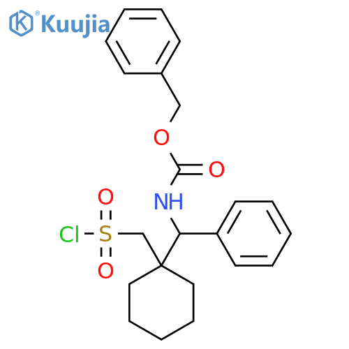 benzyl N-({1-(chlorosulfonyl)methylcyclohexyl}(phenyl)methyl)carbamate structure