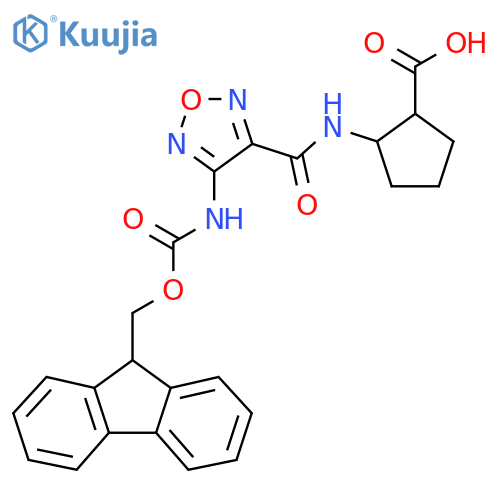 2-4-({(9H-fluoren-9-yl)methoxycarbonyl}amino)-1,2,5-oxadiazole-3-amidocyclopentane-1-carboxylic acid structure