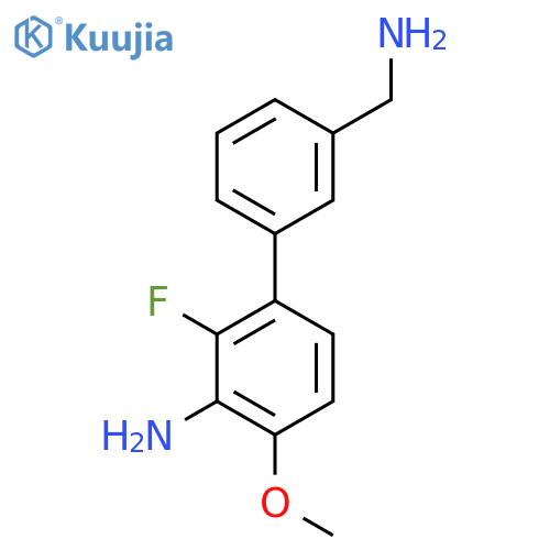 3-3-(aminomethyl)phenyl-2-fluoro-6-methoxyaniline structure