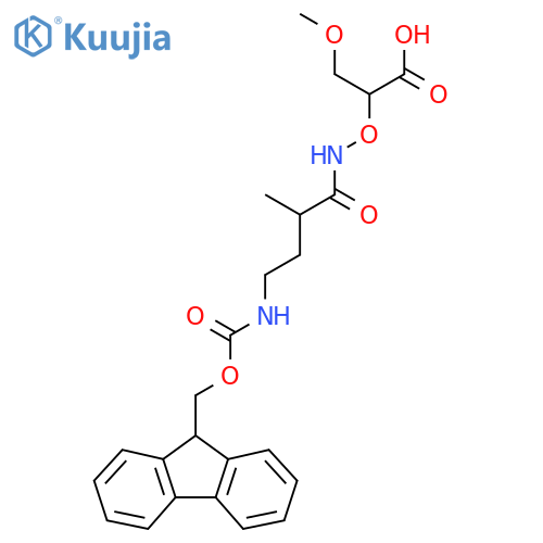 2-{4-({(9H-fluoren-9-yl)methoxycarbonyl}amino)-2-methylbutanamidooxy}-3-methoxypropanoic acid structure