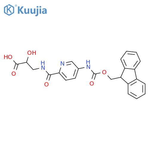 3-{5-({(9H-fluoren-9-yl)methoxycarbonyl}amino)pyridin-2-ylformamido}-2-hydroxypropanoic acid structure