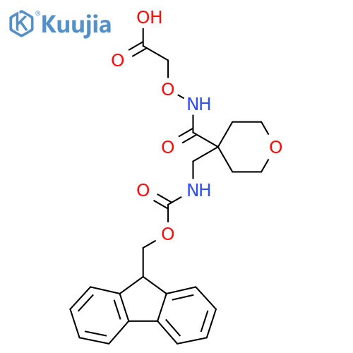 2-({4-({(9H-fluoren-9-yl)methoxycarbonyl}amino)methyloxan-4-yl}formamido)oxyacetic acid structure