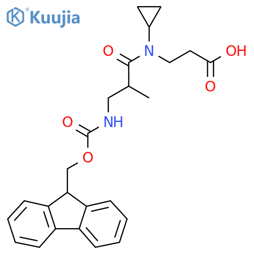 3-N-cyclopropyl-3-({(9H-fluoren-9-yl)methoxycarbonyl}amino)-2-methylpropanamidopropanoic acid structure