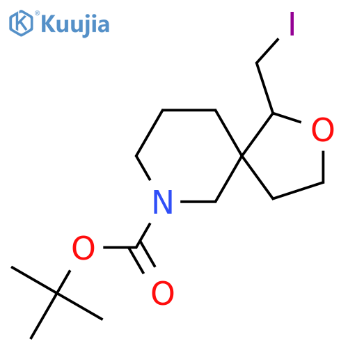 tert-butyl 1-(iodomethyl)-2-oxa-7-azaspiro4.5decane-7-carboxylate structure