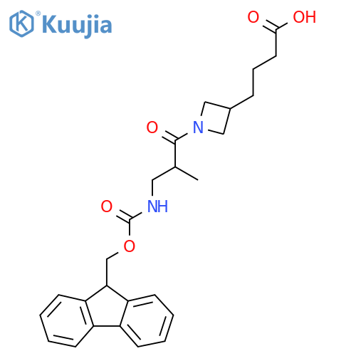 4-{1-3-({(9H-fluoren-9-yl)methoxycarbonyl}amino)-2-methylpropanoylazetidin-3-yl}butanoic acid structure
