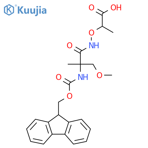 2-{2-({(9H-fluoren-9-yl)methoxycarbonyl}amino)-2-(methoxymethyl)propanamidooxy}propanoic acid structure