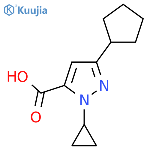 3-cyclopentyl-1-cyclopropyl-1H-pyrazole-5-carboxylic acid structure