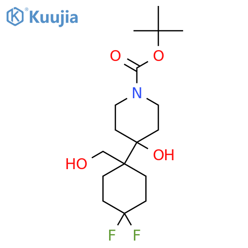 tert-butyl 4-4,4-difluoro-1-(hydroxymethyl)cyclohexyl-4-hydroxypiperidine-1-carboxylate structure