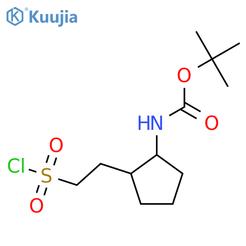 tert-butyl N-{2-2-(chlorosulfonyl)ethylcyclopentyl}carbamate structure