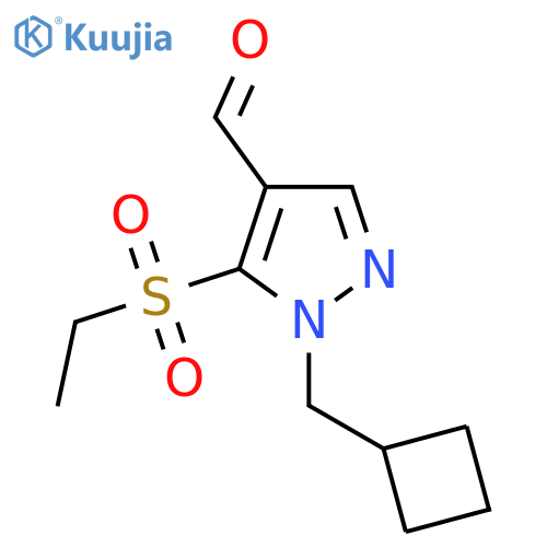 1-(cyclobutylmethyl)-5-(ethanesulfonyl)-1H-pyrazole-4-carbaldehyde structure