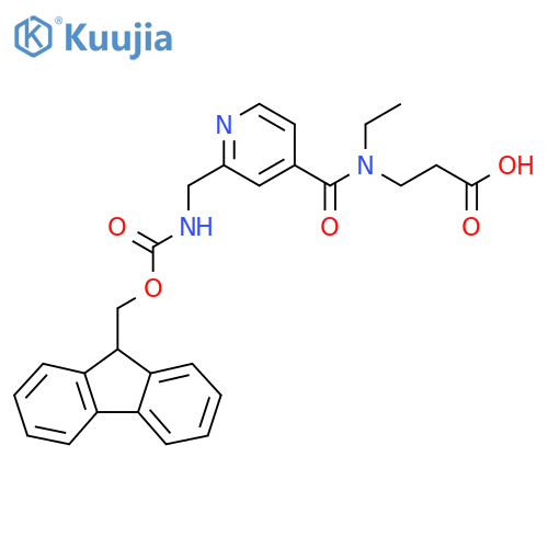 3-(N-ethyl-1-{2-({(9H-fluoren-9-yl)methoxycarbonyl}amino)methylpyridin-4-yl}formamido)propanoic acid structure