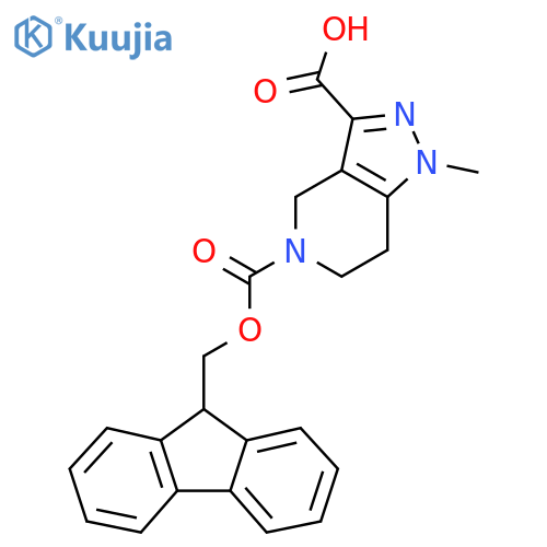 5-{(9H-fluoren-9-yl)methoxycarbonyl}-1-methyl-1H,4H,5H,6H,7H-pyrazolo4,3-cpyridine-3-carboxylic acid structure