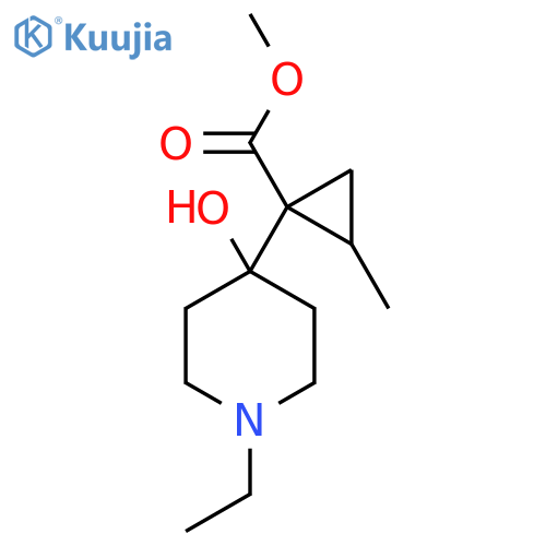 methyl 1-(1-ethyl-4-hydroxypiperidin-4-yl)-2-methylcyclopropane-1-carboxylate structure