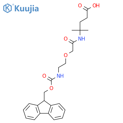 4-{2-2-({(9H-fluoren-9-yl)methoxycarbonyl}amino)ethoxyacetamido}-4-methylpentanoic acid structure