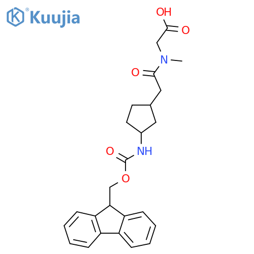 2-{2-3-({(9H-fluoren-9-yl)methoxycarbonyl}amino)cyclopentyl-N-methylacetamido}acetic acid structure