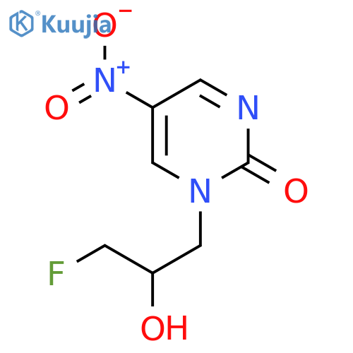 1-(3-fluoro-2-hydroxypropyl)-5-nitro-1,2-dihydropyrimidin-2-one structure