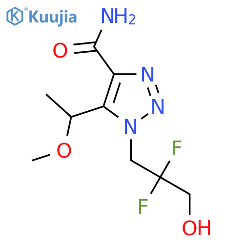 1-(2,2-difluoro-3-hydroxypropyl)-5-(1-methoxyethyl)-1H-1,2,3-triazole-4-carboxamide structure
