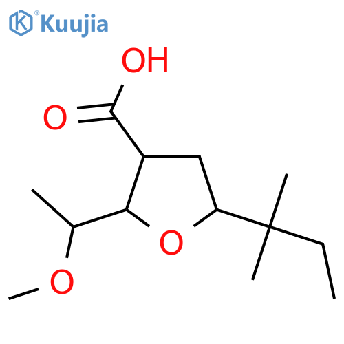 2-(1-methoxyethyl)-5-(2-methylbutan-2-yl)oxolane-3-carboxylic acid structure