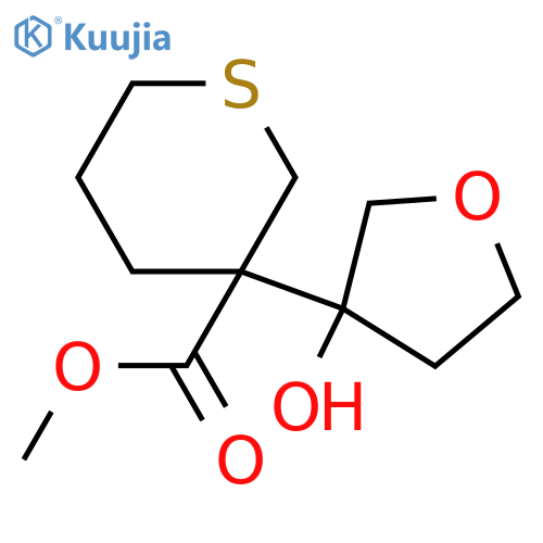 methyl 3-(3-hydroxyoxolan-3-yl)thiane-3-carboxylate structure