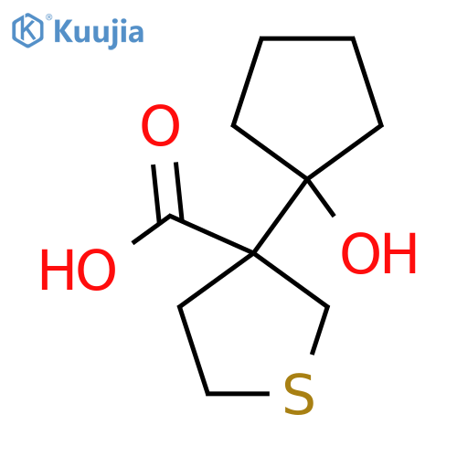 3-(1-hydroxycyclopentyl)thiolane-3-carboxylic acid structure