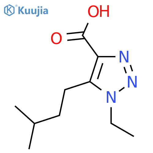 1-ethyl-5-(3-methylbutyl)-1H-1,2,3-triazole-4-carboxylic acid structure